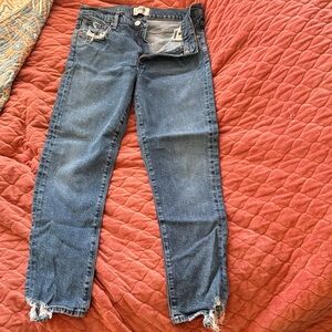 Agolde Distressed Blue Ankle Jeans